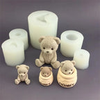 Cute Bear Honey Jar Silicone Mold - Candle, Chocolate, Ice Cube, and Aromatherapy Plaster Mold for DIY Crafting