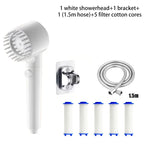3-Speed Adjustable Shower Head with Filter - Portable Bathroom Showerhead with Massage Function, ABS Plastic, Includes Hose & Bracket