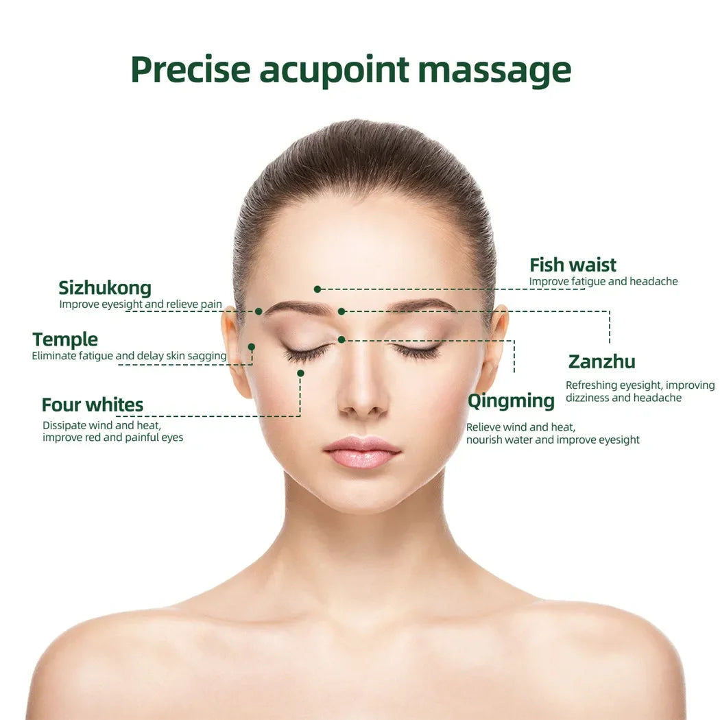 Aparat de Masaj Inteligent pentru Ochi  cu Terapie Magnetică & Vibrații - Dispozitiv Inteligent cu 9 Moduri pentru Relaxare, Reducerea Cearcănelor & Oboselii Oculare
