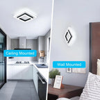 Square LED Ceiling Light, 24W, White Light, for Bedroom, Kitchen or Office