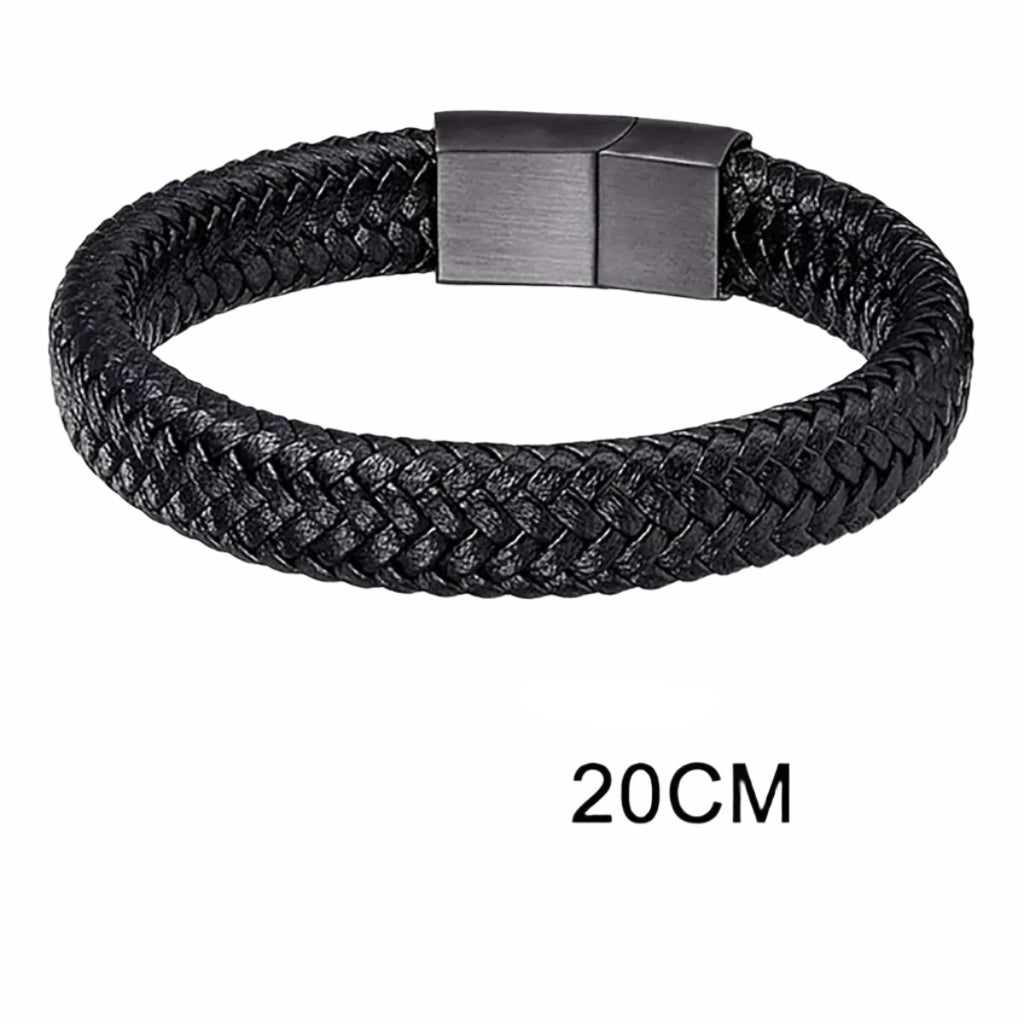 Brățară Magnetică din Piele PU pentru Bărbați – Stil Clasic și Elegant
