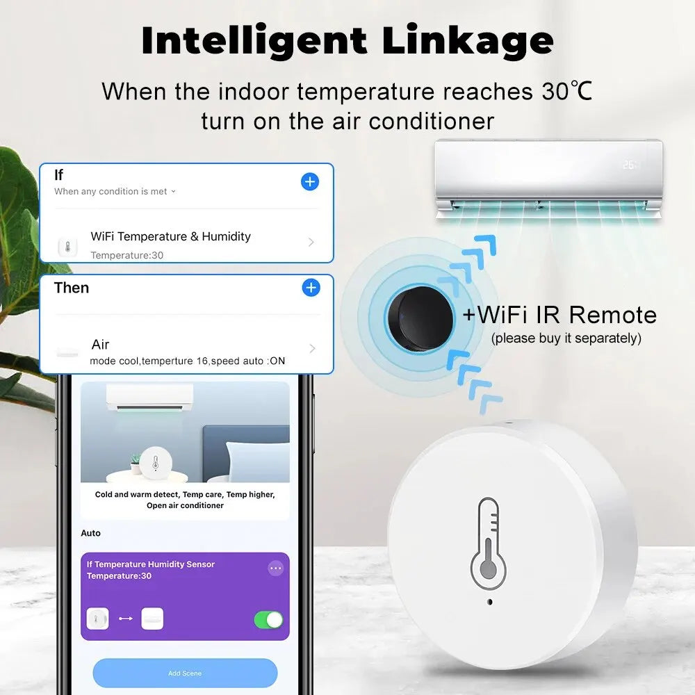 Tuya ZigBee Mini Temperature Humidity Sensor Smart Home Remote Monitor