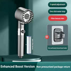 High-Pressure Filter Shower Head - 3-Mode Adjustable Spray with Massage Brush, Water-Saving Rain Faucet Design, Gold-Plated Finish