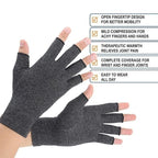 Fingerless Compression Gloves - Relieve Hand Discomfort, Unisex Cotton & Spandex Gloves for Support and Comfort