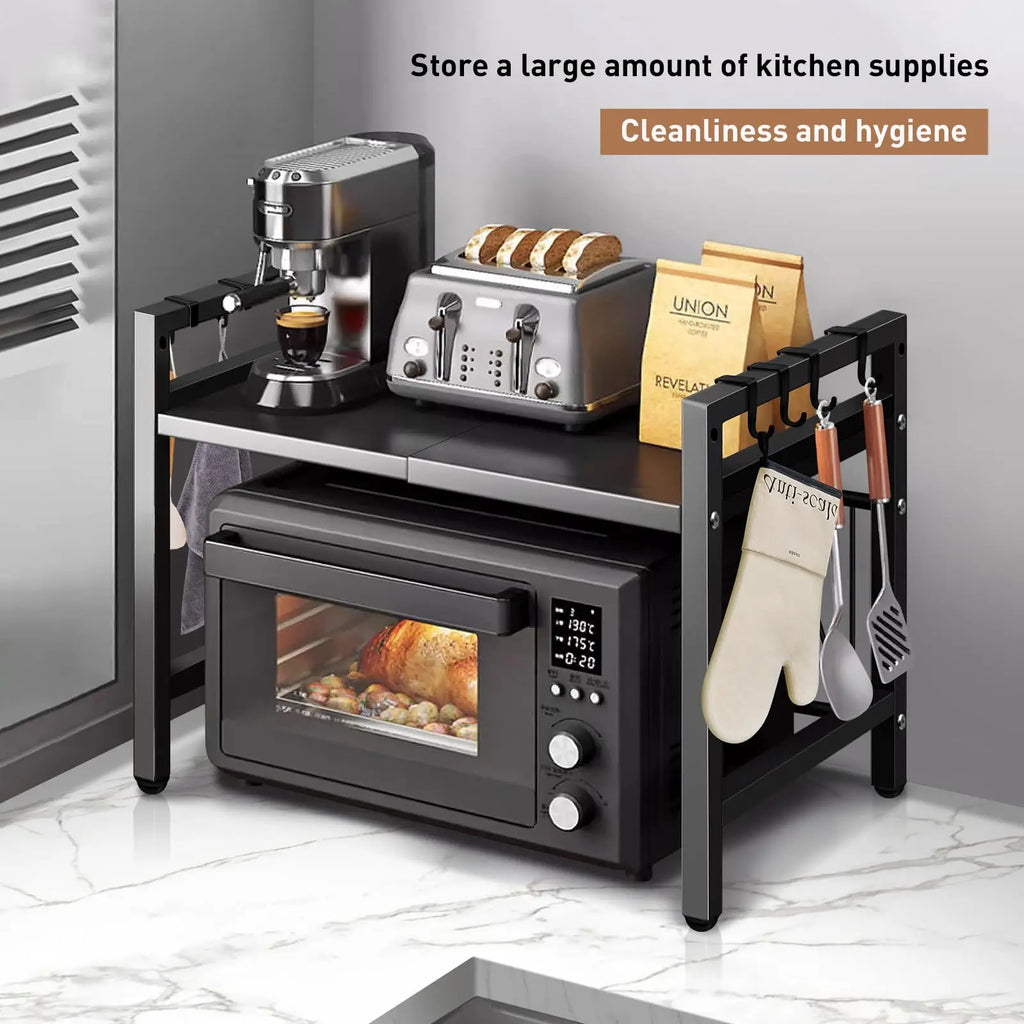 Organizator extensibil pentru rafturi pentru cuptor cu microunde (42-64 cm)