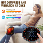 3-in-1 Heating Knee Massager - Electric Vibration Massage Belt, Far-Infrared Heat Therapy, 5 Heat & Massage Levels