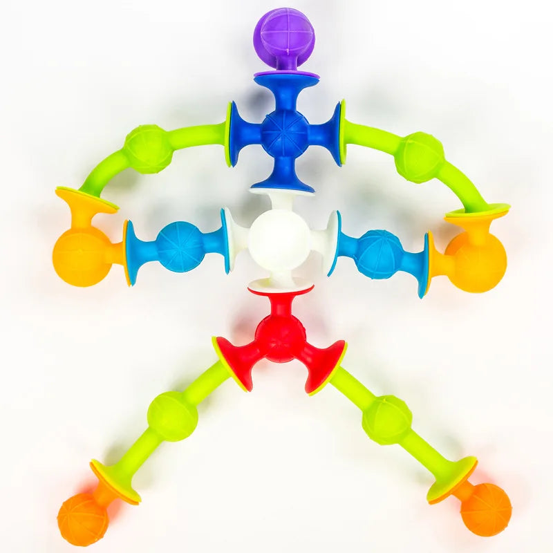 Set de Jucării cu Ventuză - Săgeți Moi & Blocuri de Construcție | Jucărie Pop Fidget Interactivă pentru Copii & Părinți