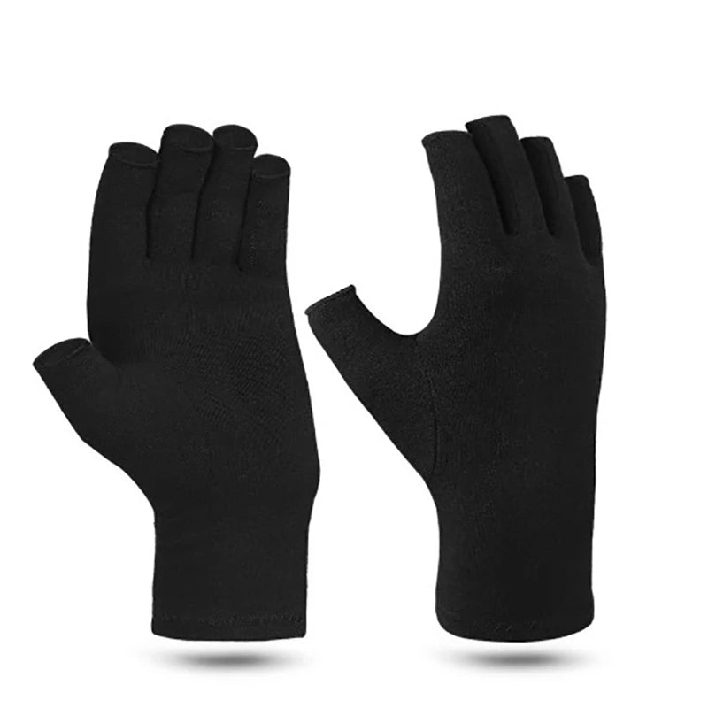 Fingerless Compression Gloves - Relieve Hand Discomfort, Unisex Cotton & Spandex Gloves for Support and Comfort