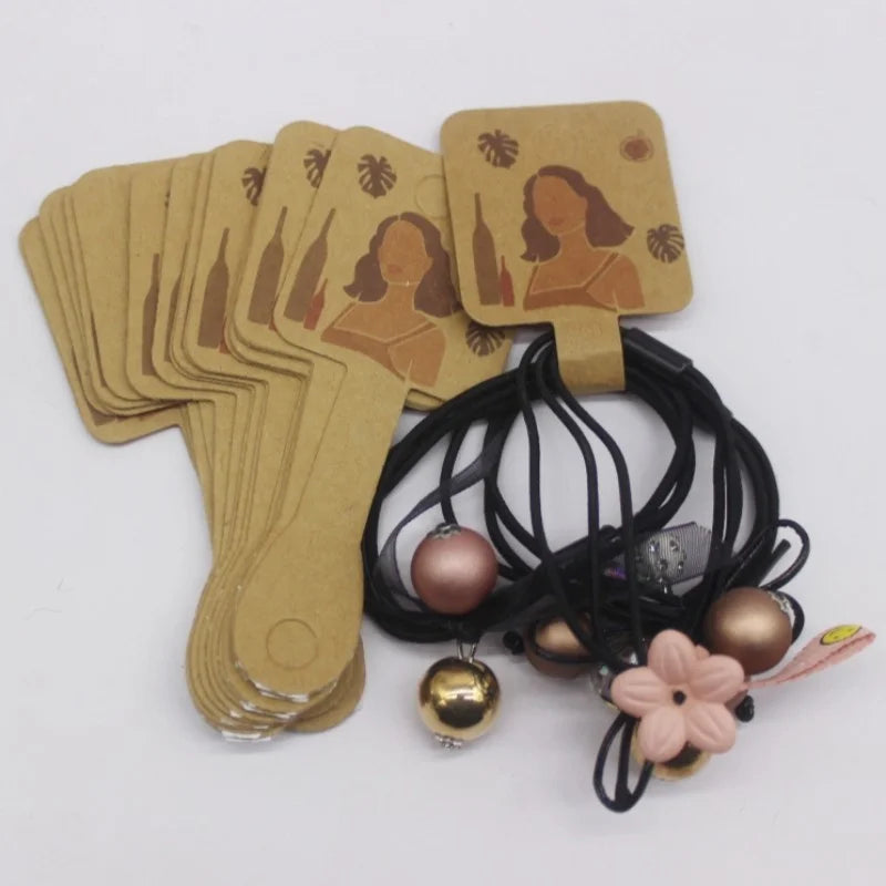 Set de 50 de cartonașe pentru bijuterii – Etichete din hârtie pentru coliere/accesorii de păr