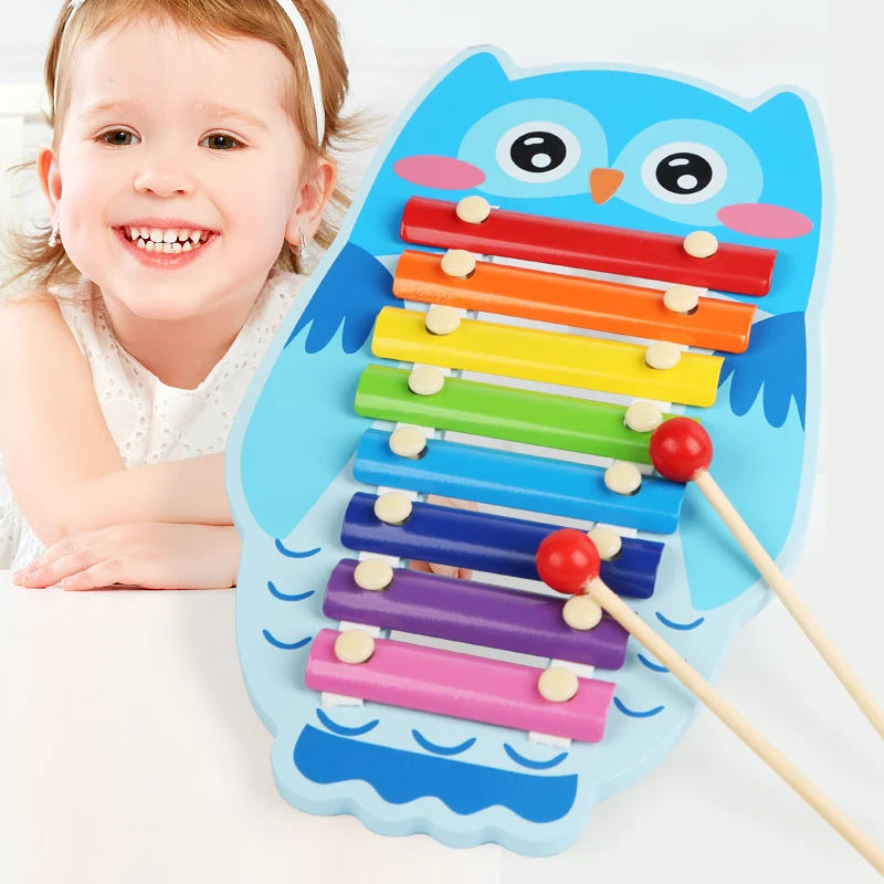Xilofon din Lemn cu 8 Note - Instrument de Percuție Educațional pentru Copii & Începători | Cadou Aniversar Ideal