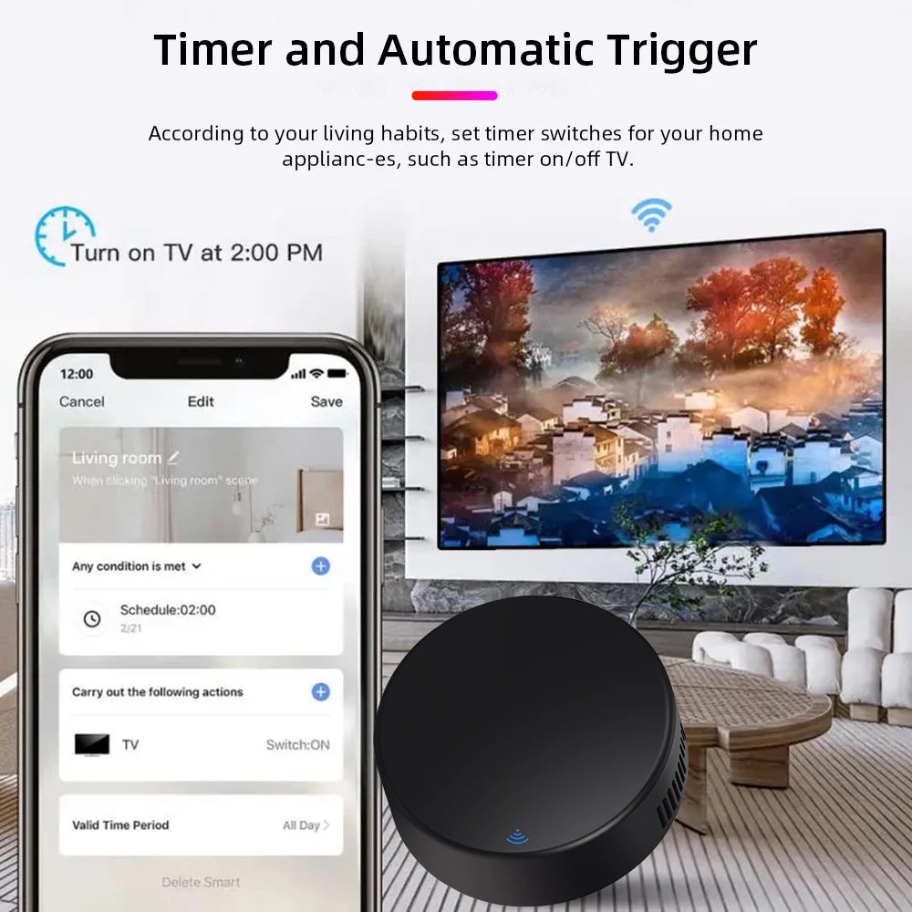 Tuya WiFi Universal Remote Control for TV, AC & Fan, Smart Home Automation