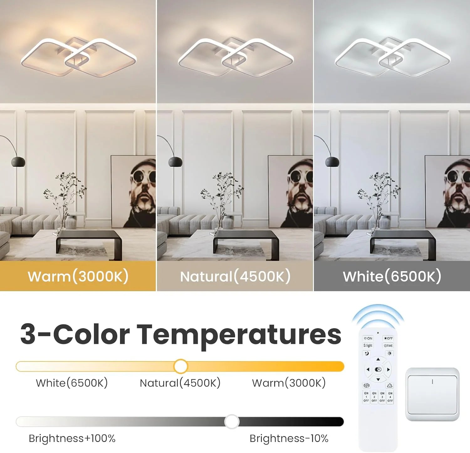50W Dimmable LED Ceiling Light with Remote