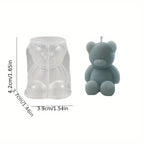 Silicone Bear Mold for Scented Candles, Soap Making, and Resin Casting - Cute Animal Shape Mold for DIY Crafts and Home Decor