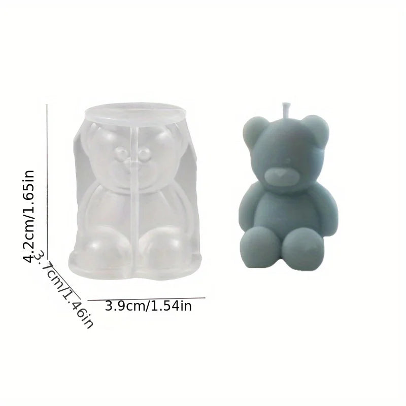 Mold din silicon ursuleți pentru lumânări parfumate, fabricarea săpunului și turnarea în rășină - matriță drăguță în formă de animal pentru artizanat și decorațiuni interioare