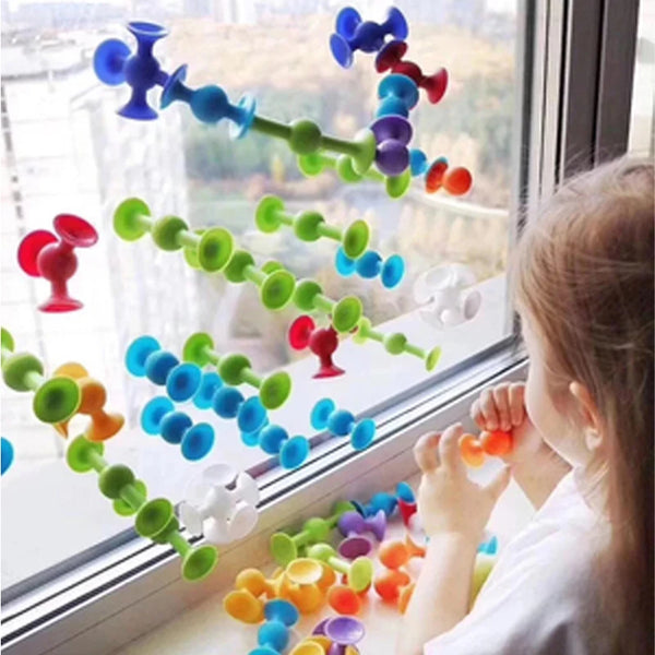 Set de Jucării cu Ventuză - Săgeți Moi & Blocuri de Construcție | Jucărie Pop Fidget Interactivă pentru Copii & Părinți
