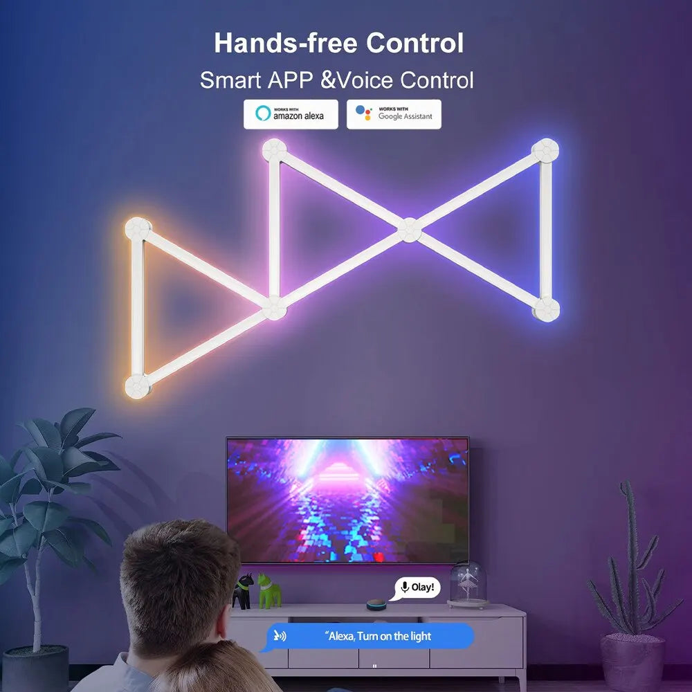 WiFi LED Smart Wall Lamp - RGBIC Light Bar Music Sync, and App Control