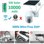 Tuya Smart 3MP Outdoor Camera, Solar-Powered, 10000mAh Battery, Human Detection, Auto Tracking, Wi-Fi, PTZ