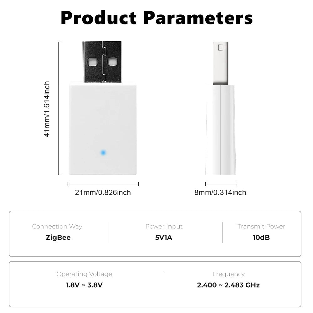 Tuya ZigBee USB Signal Amplifier & Extender for Smart Life Gateway & Smart Home Automation