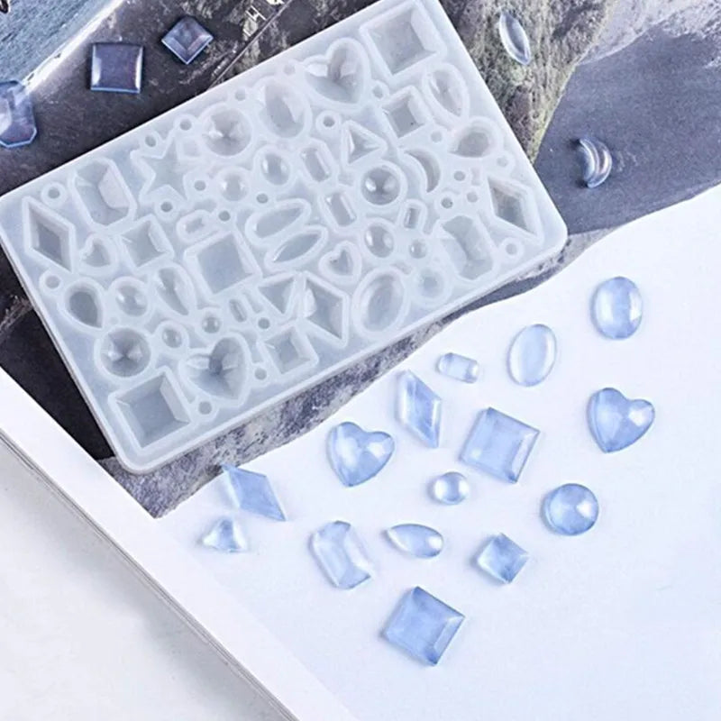 Mold din silicon Love Geometry Moon - Mold din rășină epoxidică pentru bijuterii din cristal și pandantive cu pietre prețioase
