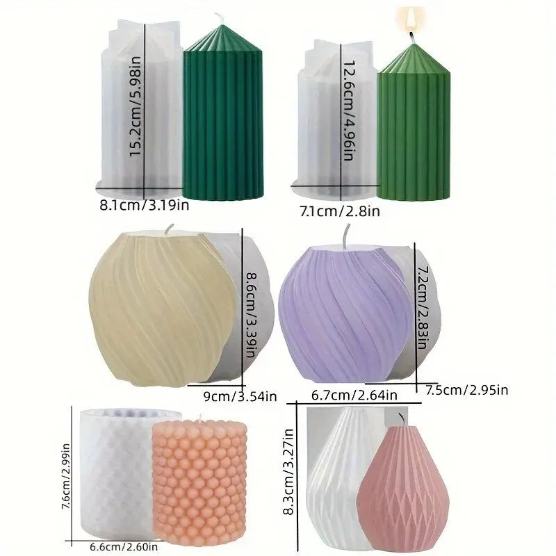 Matriță Silicon 3D cu Spirale - Formă Neregulată pentru Lumânări Aromate, Artă din Clay, Ceară și Turnare Rășină