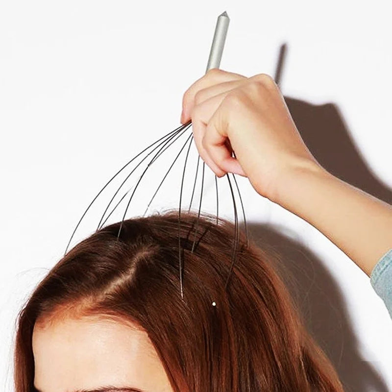 Dispozitiv de Masaj pentru Scalp - Aparat Relaxant tip Caracatiță din Oțel Inoxidabil | Ameliorarea Stresului & Îmbunătățirea Circulației