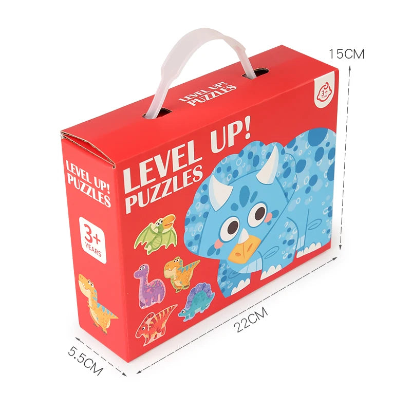 Puzzle pentru copii - Set de jucării educaționale cu animale din desene animate (vârste 3-12) 