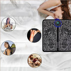 Electric Foot Massager Pad - 8 Modes, 19 Intensity Levels, Portable USB Charging Massage Pad for Relaxation, Fitness, and Home Use