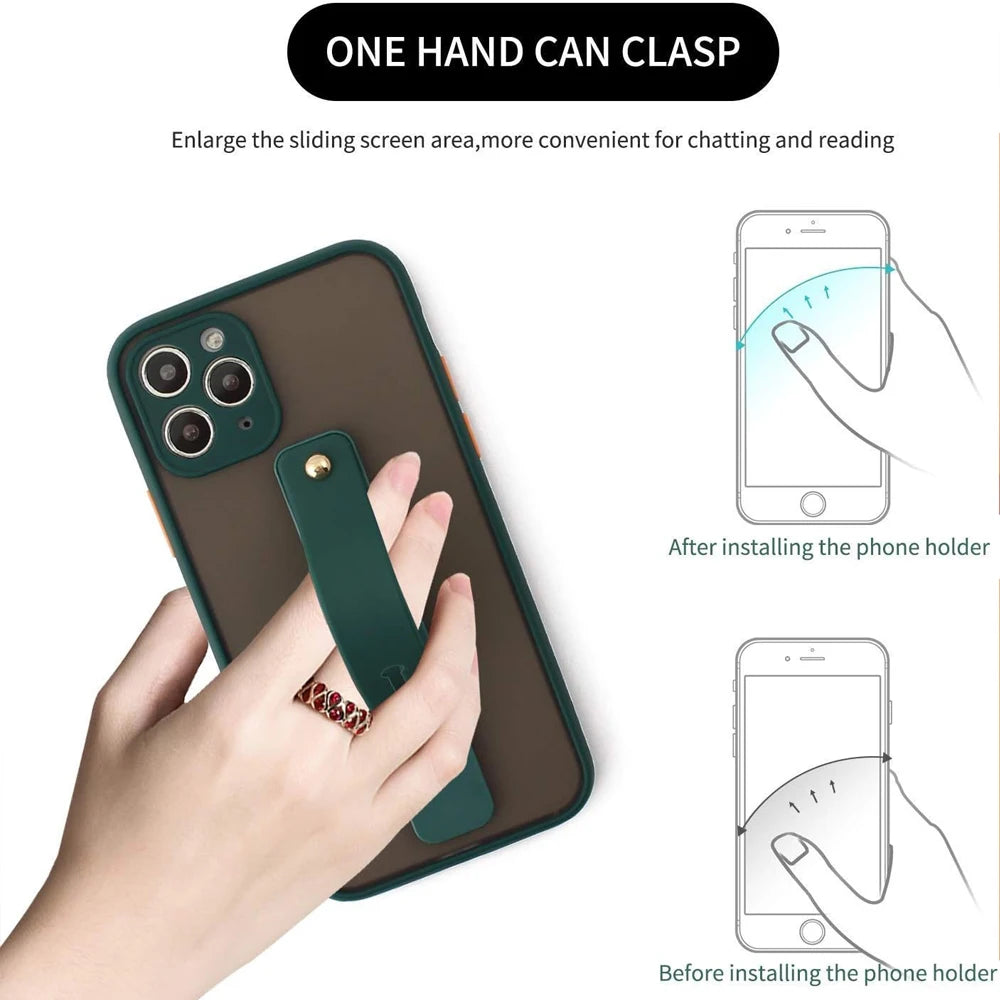Wrist Band / Finger Grip Mobile Phone Holder – Universal Push Pull Stand