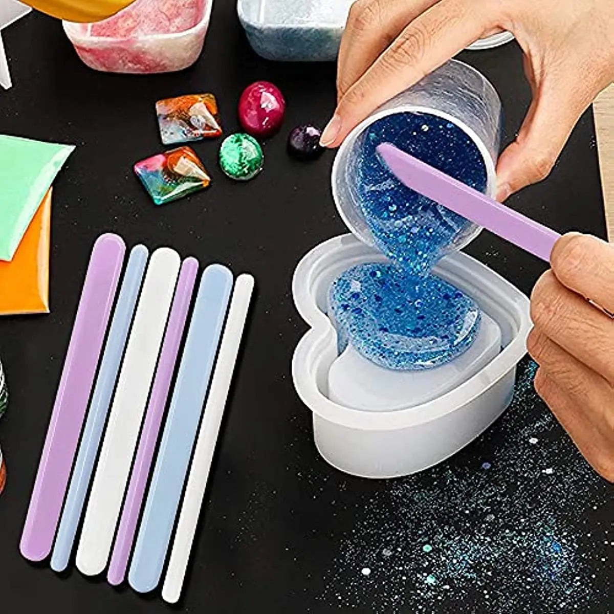 Set 3 Bețe de Amestecare din Silicon – Unelte pentru Turnare Rășină și Proiecte DIY