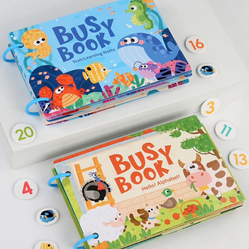 Montessori Baby Busy Book - Carte pentru învățare timpurie pentru copii mici, joc de potrivire pentru copii cu vârsta între 2-3 ani