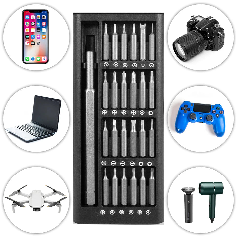 Set 25-in-1 Șurubelnițe de Precizie Magnetice, Kit Compact pentru electronice