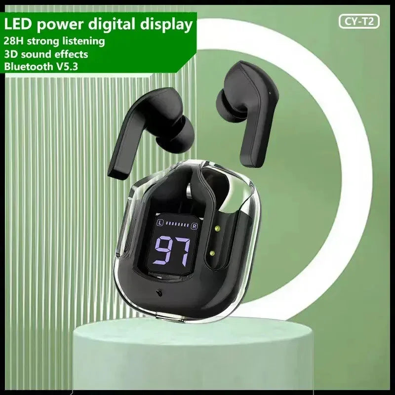T2 Wireless Bluetooth Earphones | HiFi Sound | LED Power Display