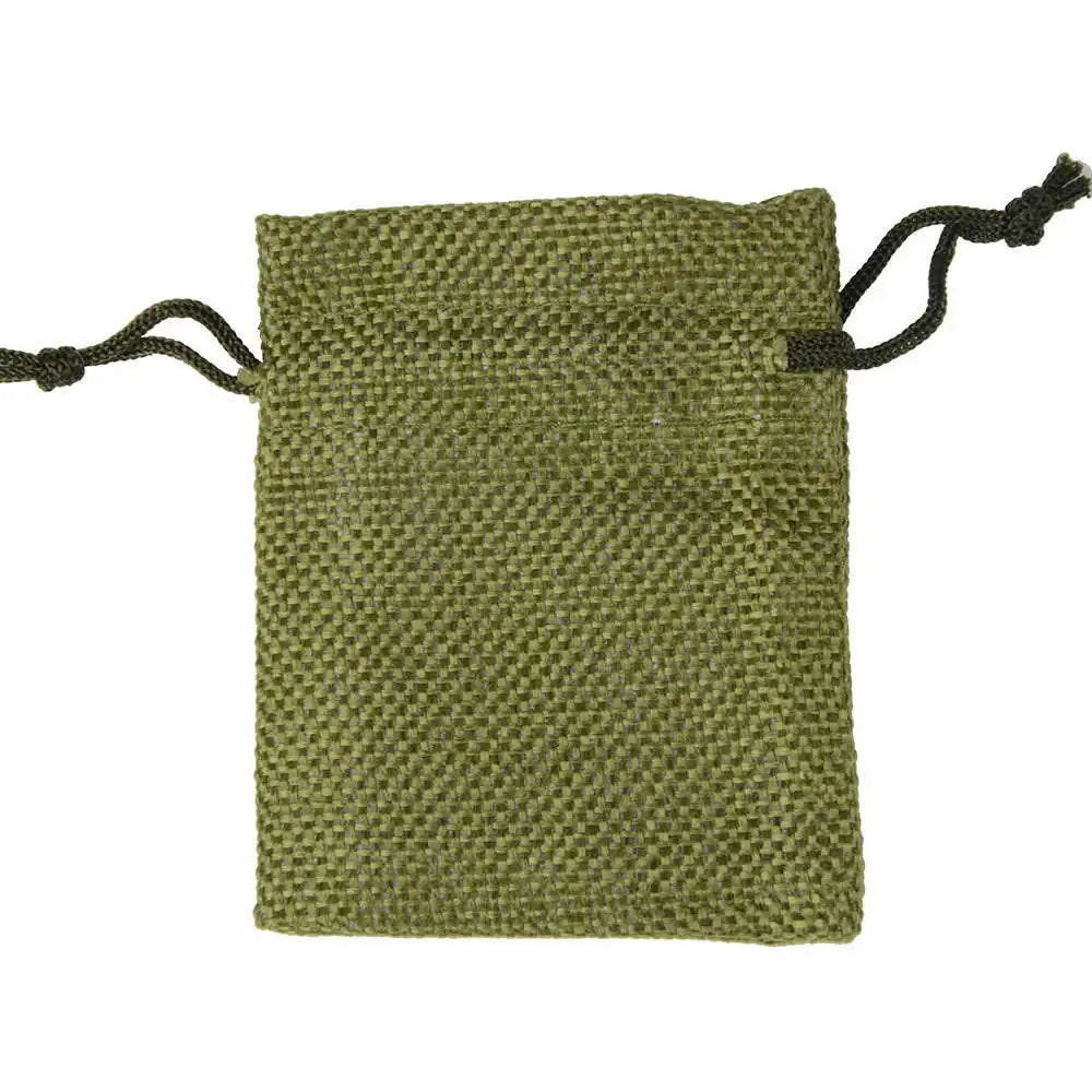 Set de 10 săculeți din pânză de sac naturală cu șnur