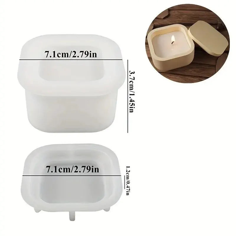 Candle Jar Silicone Mold with Lid - DIY Aroma Wax Jar Mold for Resin, Concrete, and Gypsum Crafts