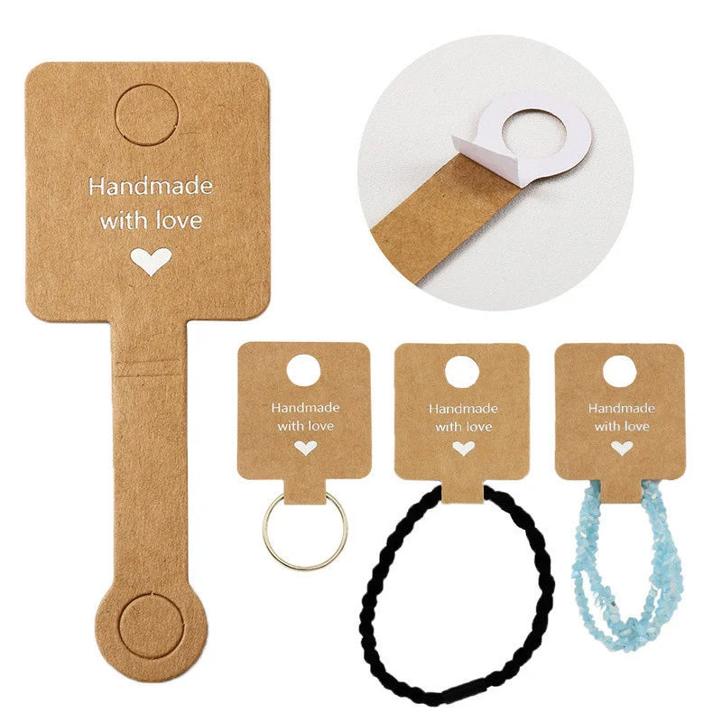Set de 50 de cartonașe pentru bijuterii – Etichete din hârtie pentru coliere/accesorii de păr