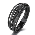 Brățară din piele împletită – stil vintage multistrat (21CM)