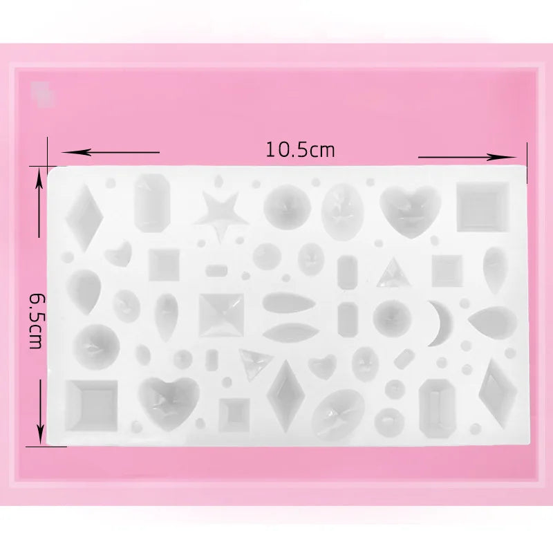 Mold din silicon Love Geometry Moon - Mold din rășină epoxidică pentru bijuterii din cristal și pandantive cu pietre prețioase