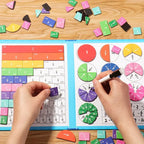 Magnetic Fraction Puzzles - Montessori Math Learning Toy for Kids (Ages 3-12)