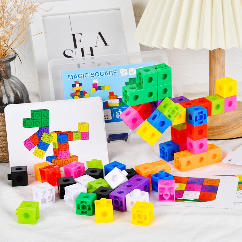 Puzzle Cub Magic - Blocuri de Construcție Educative pentru Copii | Jucărie DIY cu Culori Schimbătoare, Cadou Ideal pentru Grădiniță
