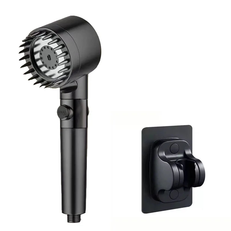 3-Speed Adjustable Shower Head with Filter - Portable Bathroom Showerhead with Massage Function, ABS Plastic, Includes Hose & Bracket