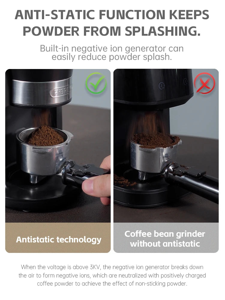 HiBREW Automatic Burr Mill Coffee Grinder - 34 Adjustable Grind Settings for Espresso, Pour Over, and Drip Coffee, Model G3