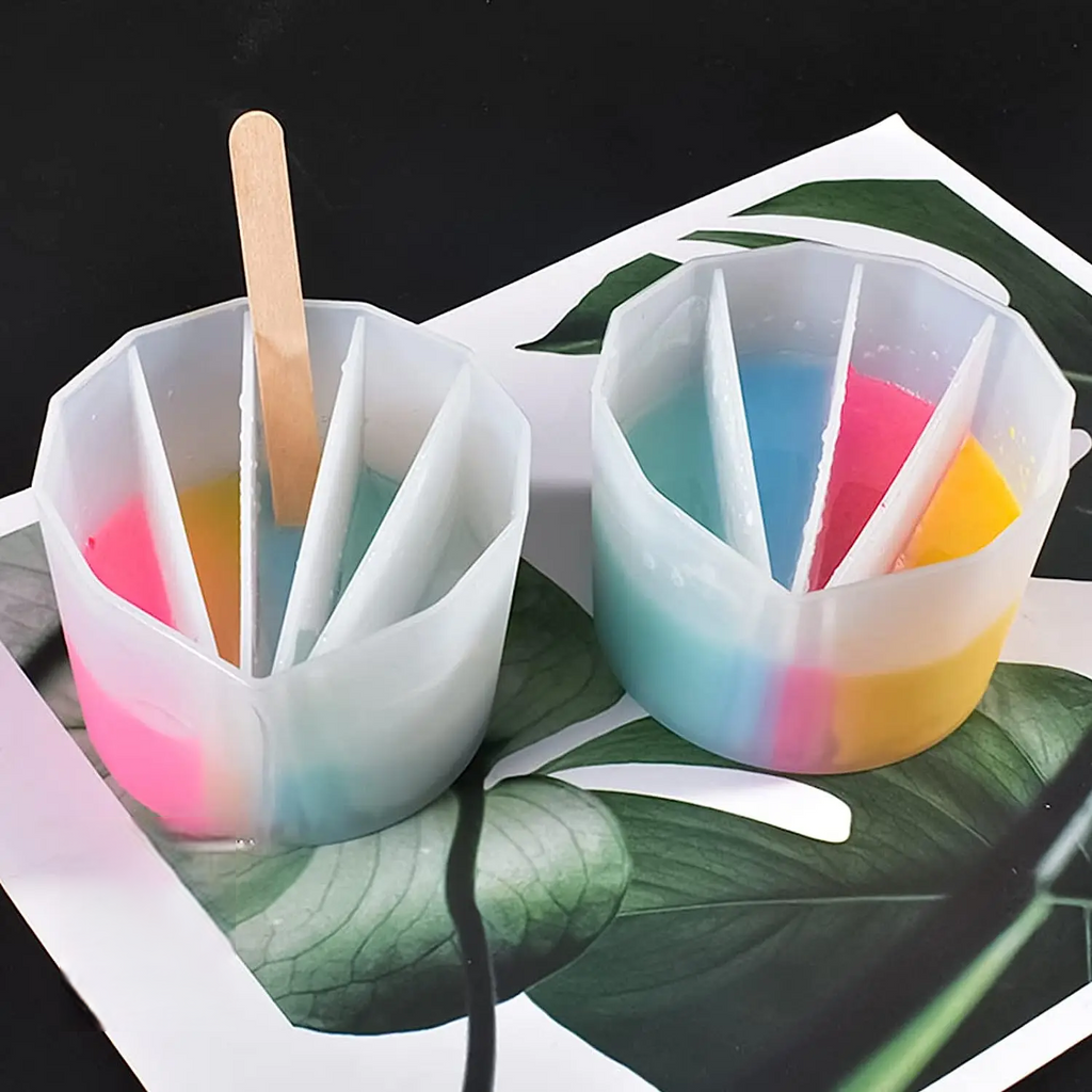 4Pcs Silicone Split Cups - Paint Pouring Tools for Resin Art, Acrylic Pouring, and DIY Crafts