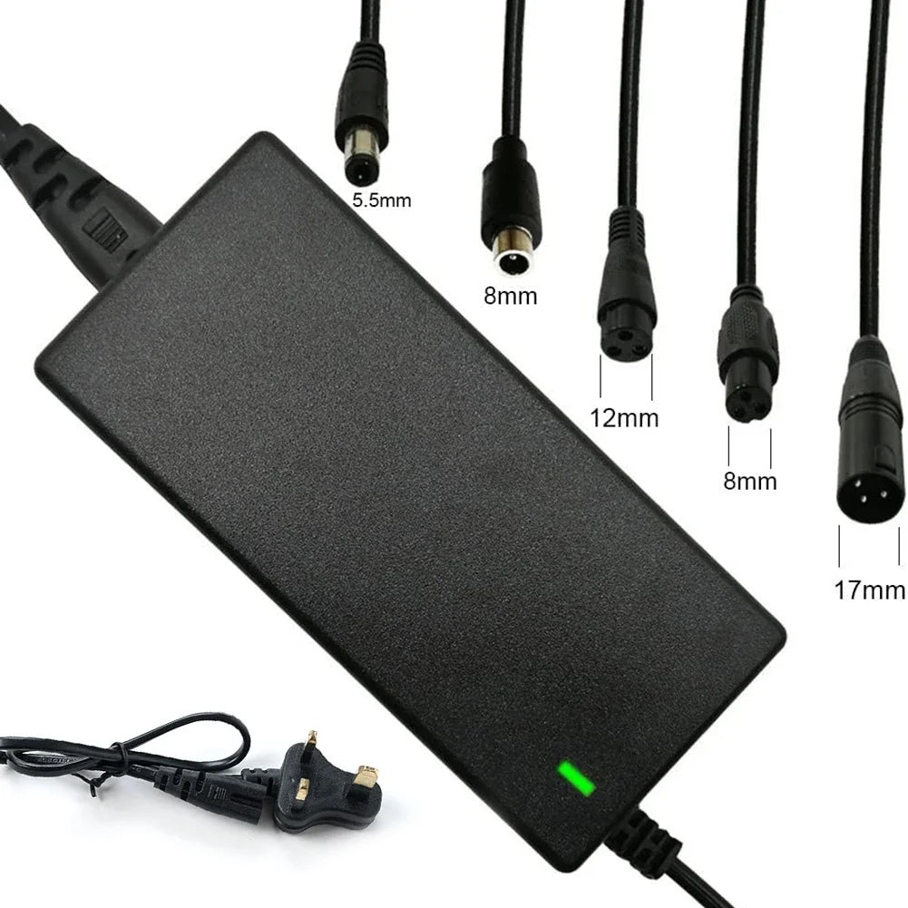 42V 2A Electric Scooter Charger - Smart Lithium Battery Adapter for Xiaomi, Mijia, Ninebot (36V, 25.2V, 25.9V, 25.6V, 24V) with 5 Connectors