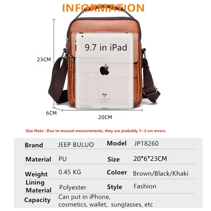 Geantă Crossbody JEEP BULUO pentru Bărbați  - Geantă Umăr Casual și Business