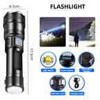 Lanternă tactică LED ultra-bright cu zoom și baterie încorporată