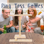 Handmade Wooden Ring Toss Game for Adults - Indoor & Outdoor Hook and Ring Toss Game for Parties, Patio Decor, and Yard Fun