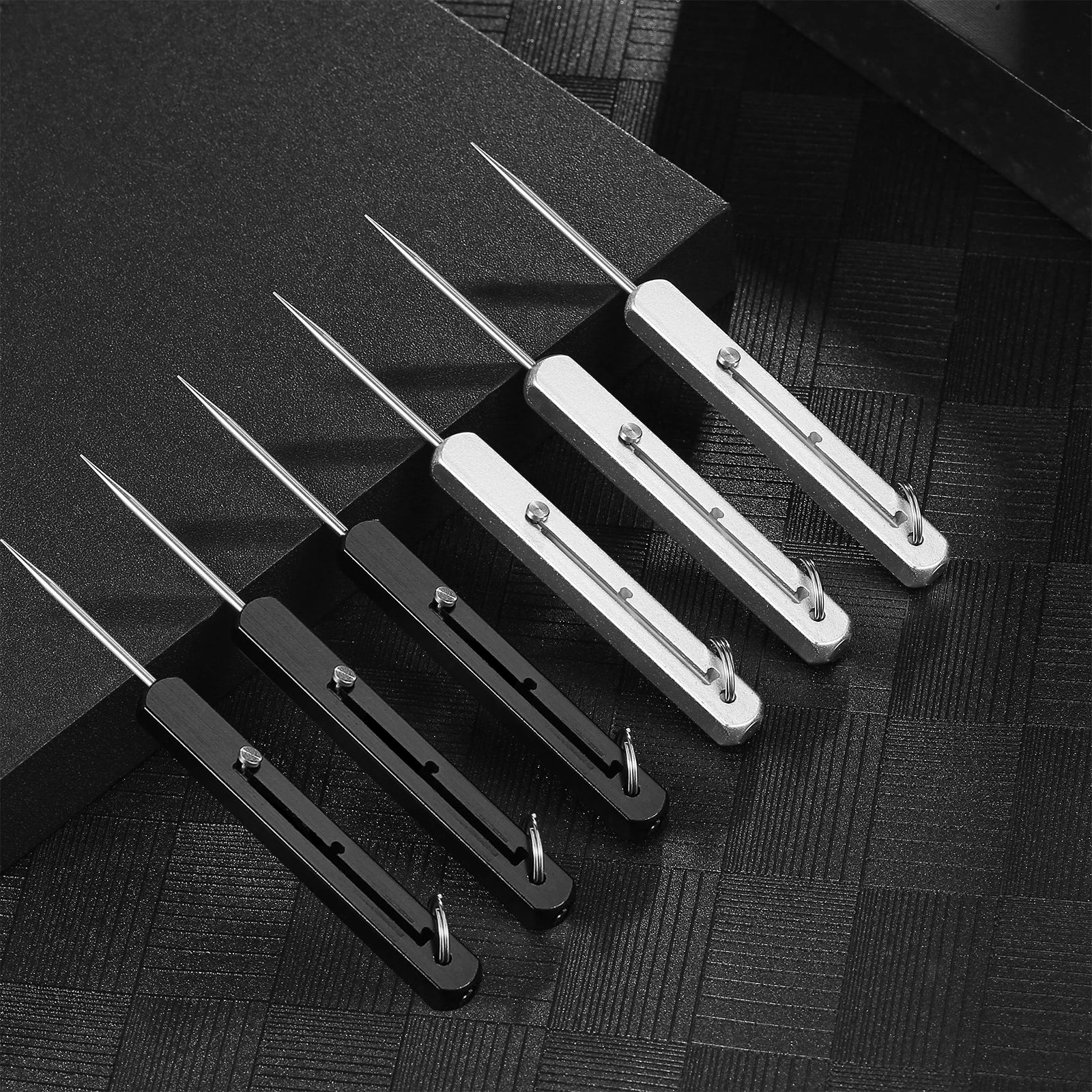 Set de scobitori portabil din titan - Suport pentru scobitoare de buzunar din metal pentru camping, călătorii și picnicuri în aer liber, scobitoare multifuncțională de înaltă calitate