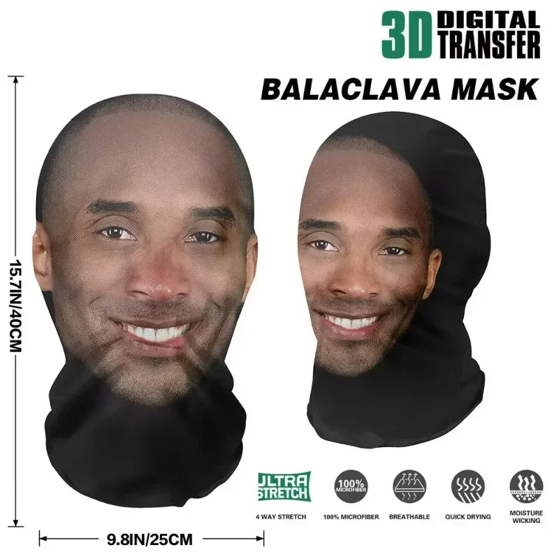 Mască Kanye imprimată 3D - Mască completă cu plasă elastică pentru cosplay, jocuri de rol și moda hip hop