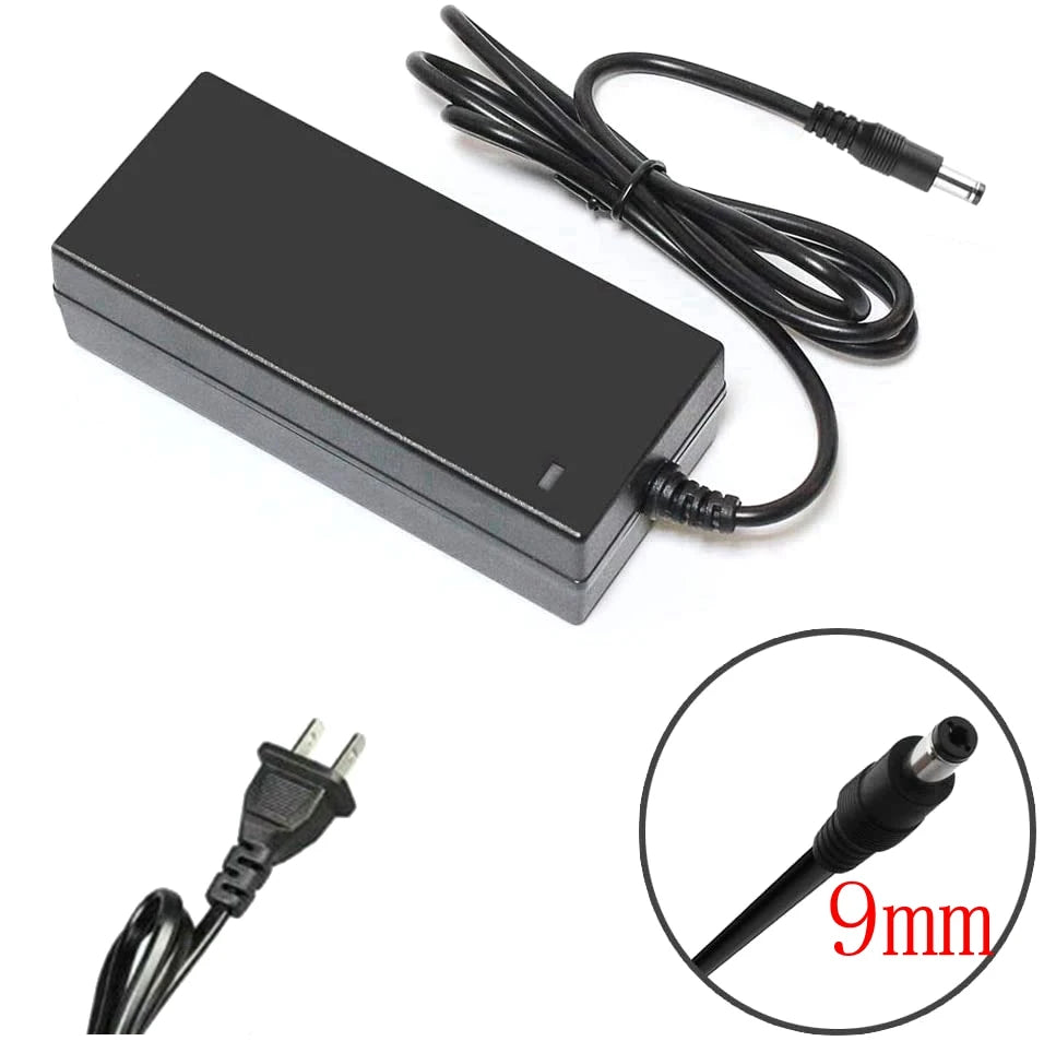 42V 2A Smart Lithium Battery Charger - 5.5x2.1mm DC for 36V 10S 10AH/12AH/20AH Electric Cars, Hoverboards, and Balance Wheels (EU/US Plug)
