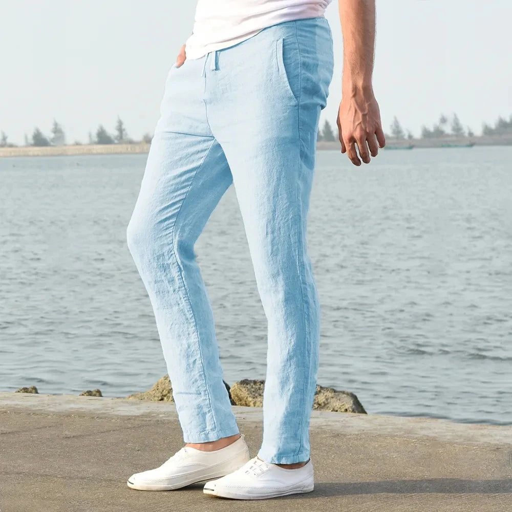 Linen-cotton streetwear pants